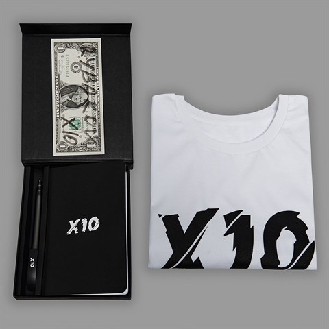 Набор: ежедневник со Счастливым Долларом Рыбакова и ручкой Х10, футболка на выбор - фото 4888