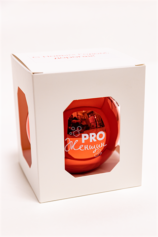 Шар новогодний PRO Женщин, красный, глянцевый