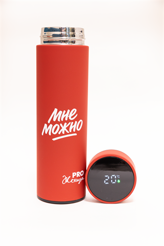 Термос c индикатором температуры PRO Женщин, красный
